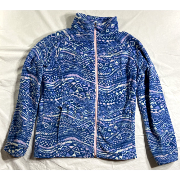Champion Womens Size XL Fleece Jacket Multicolor Geometric Full Zip Mock Collar - Picture 1 of 14